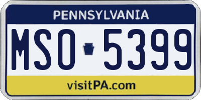 PA license plate MSO5399