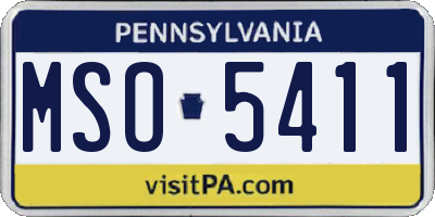 PA license plate MSO5411