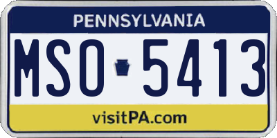 PA license plate MSO5413