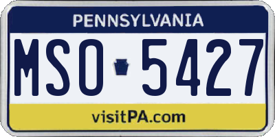 PA license plate MSO5427