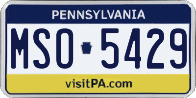 PA license plate MSO5429