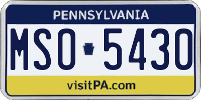 PA license plate MSO5430