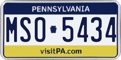 PA license plate MSO5434