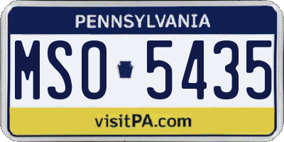 PA license plate MSO5435