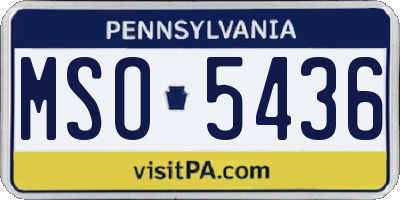 PA license plate MSO5436