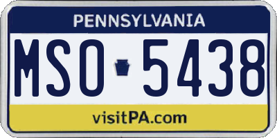 PA license plate MSO5438