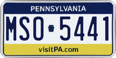 PA license plate MSO5441