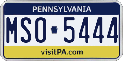 PA license plate MSO5444