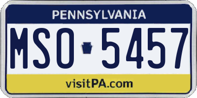 PA license plate MSO5457