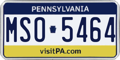 PA license plate MSO5464