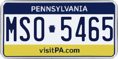PA license plate MSO5465