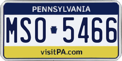 PA license plate MSO5466