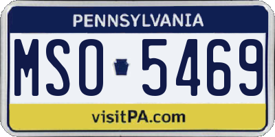 PA license plate MSO5469