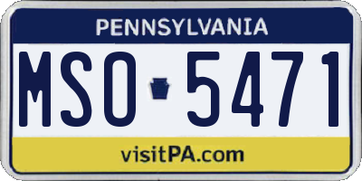 PA license plate MSO5471