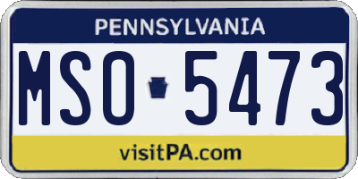 PA license plate MSO5473