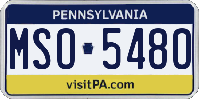 PA license plate MSO5480