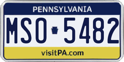 PA license plate MSO5482