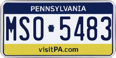 PA license plate MSO5483