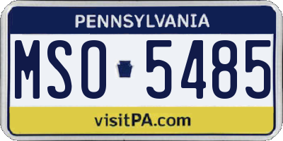 PA license plate MSO5485