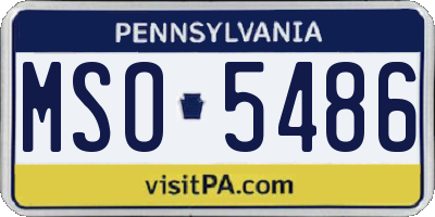 PA license plate MSO5486