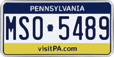 PA license plate MSO5489