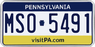 PA license plate MSO5491