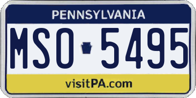 PA license plate MSO5495
