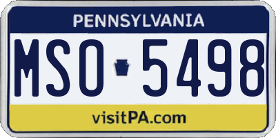PA license plate MSO5498