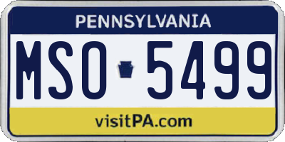 PA license plate MSO5499