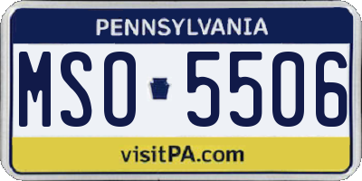 PA license plate MSO5506