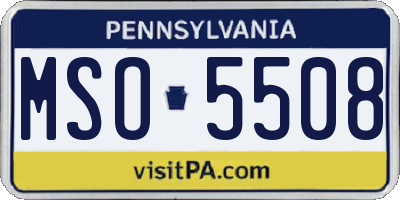 PA license plate MSO5508