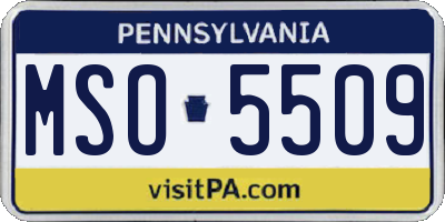 PA license plate MSO5509