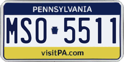 PA license plate MSO5511