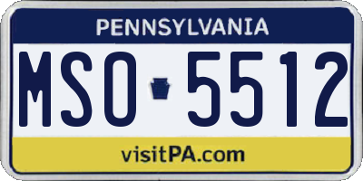 PA license plate MSO5512