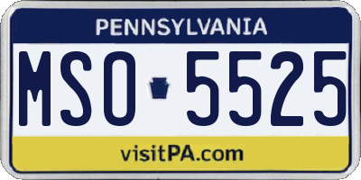 PA license plate MSO5525
