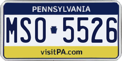 PA license plate MSO5526
