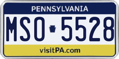 PA license plate MSO5528