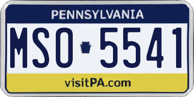 PA license plate MSO5541