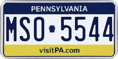 PA license plate MSO5544