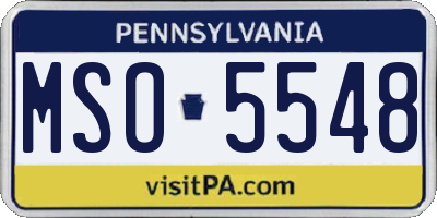 PA license plate MSO5548