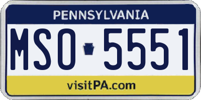 PA license plate MSO5551