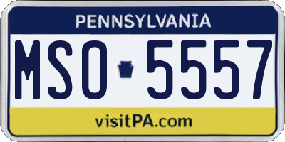 PA license plate MSO5557