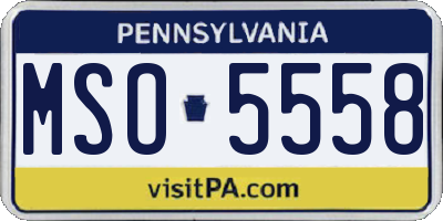 PA license plate MSO5558