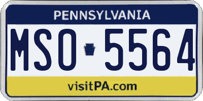PA license plate MSO5564