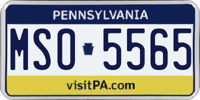 PA license plate MSO5565