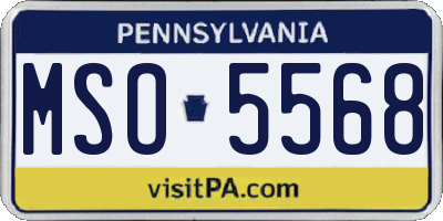 PA license plate MSO5568