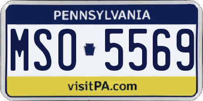 PA license plate MSO5569