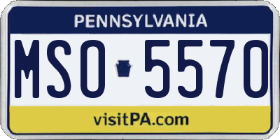 PA license plate MSO5570