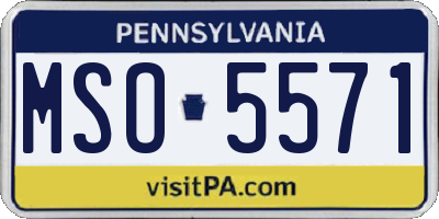PA license plate MSO5571