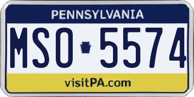 PA license plate MSO5574